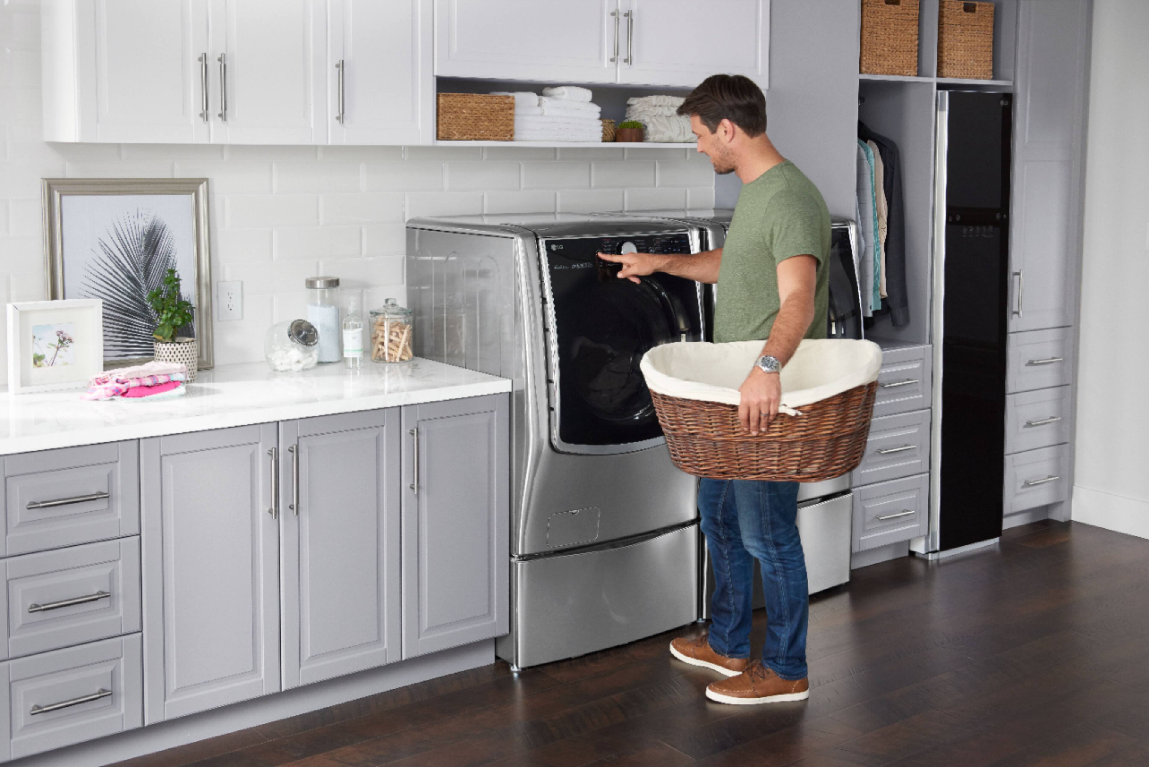 Alt View 31. LG - 29" Laundry Pedestal with Storage Drawer - Graphite Steel.