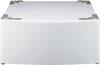 LG - Laundry Pedestal with Storage Drawer - White-Front_Standard