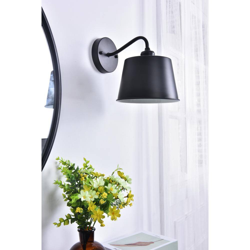 Angle. Living District - Nota 1 light black Wall Sconce - Black.