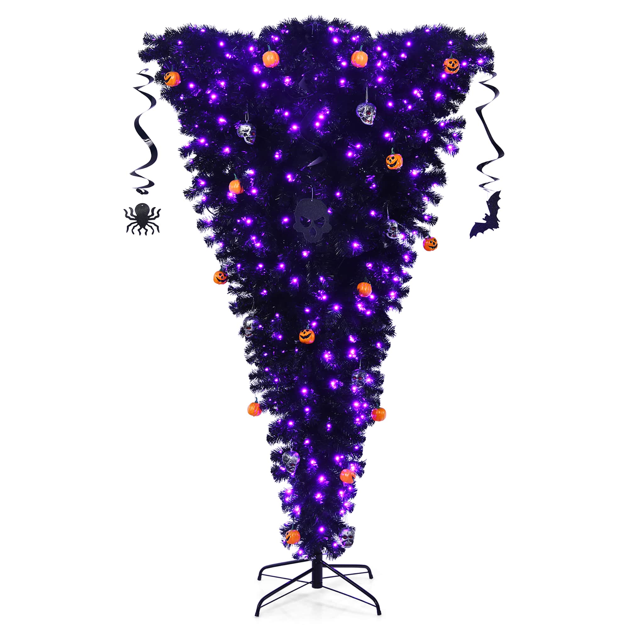 Costway 6ft Upside Down Christmas Halloween Tree w/270