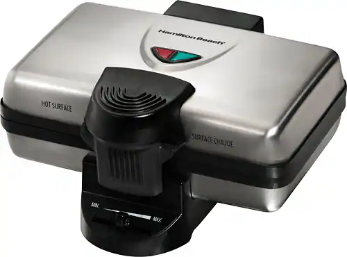 Angle. Hamilton Beach - Belgian-Style Waffle Maker - Stainless-Steel.
