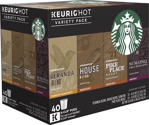 Keurig - Starbucks Variety Pack K-Cup® Pods (40-Pack) - Brown - Angle