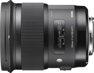 Sigma - 50mm f/1.4 Art DG HSM Lens for Nikon SLR Cameras - Black - Front_Zoom