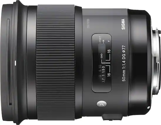 Front. Sigma - 50mm f/1.4 Art DG HSM Lens for Nikon SLR Cameras - Black.