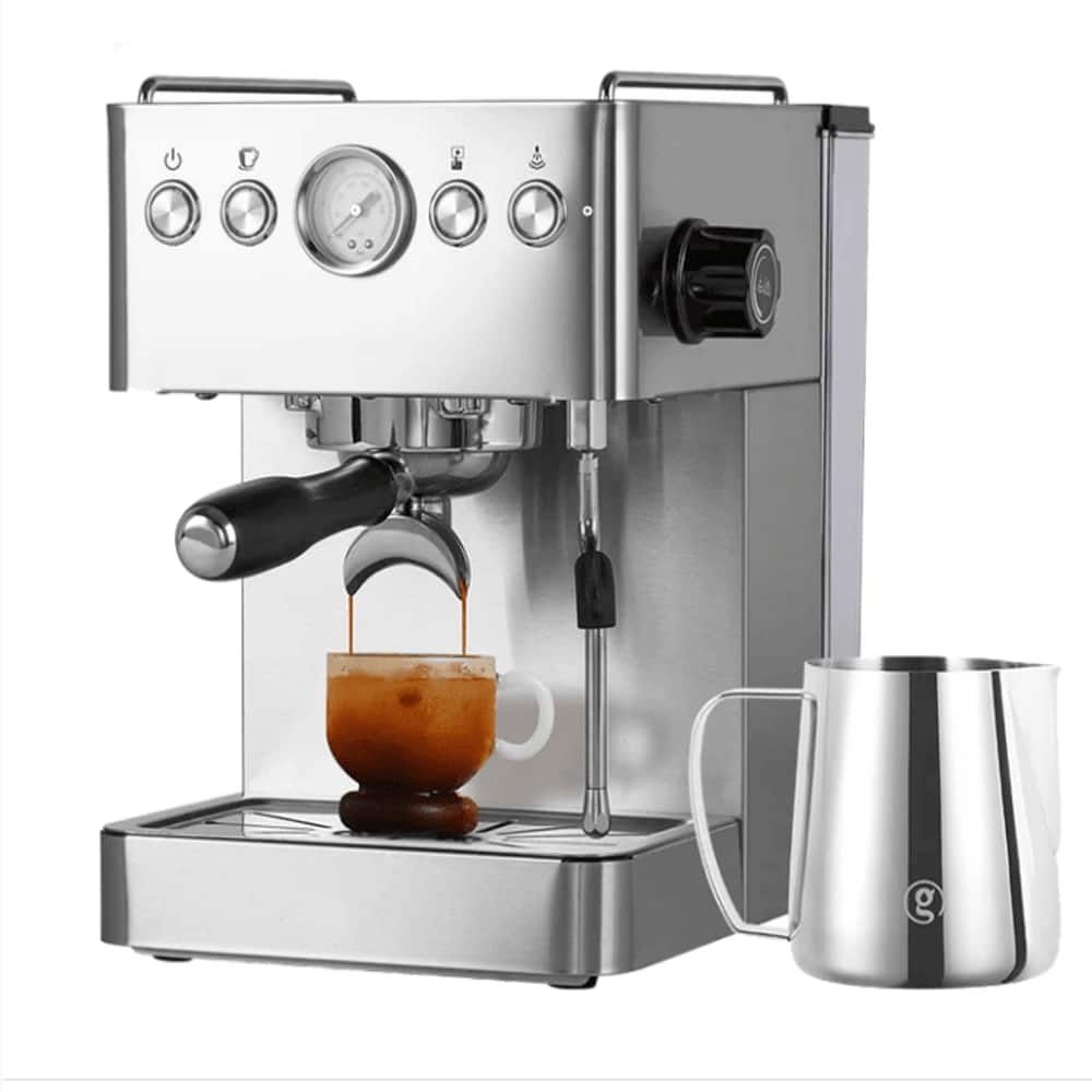 Plum Chef - Semi-Automatic Espresso Machine 15 Bar 1500W Coffee Maker - Stainless Steel