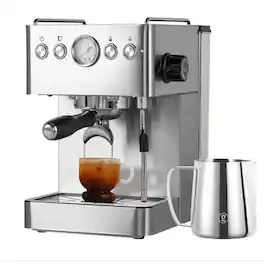 Plum Chef - Semi-Automatic Espresso Machine 15 Bar 1500W Coffee Maker - Stainless Steel