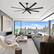Alt View 2. Breezary - 72-In Large Ceiling Fan with 8 Aluminum Blades, DC Motor, 6-Speed Remote with Timer, 2 Downrods, Light/No Light Option - Black (Without Light).