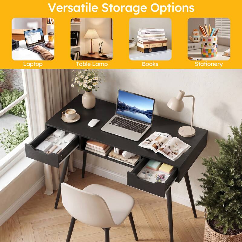 Versatile Storage Options

- Laptop
- Table Lamp
- Books
- Stationery