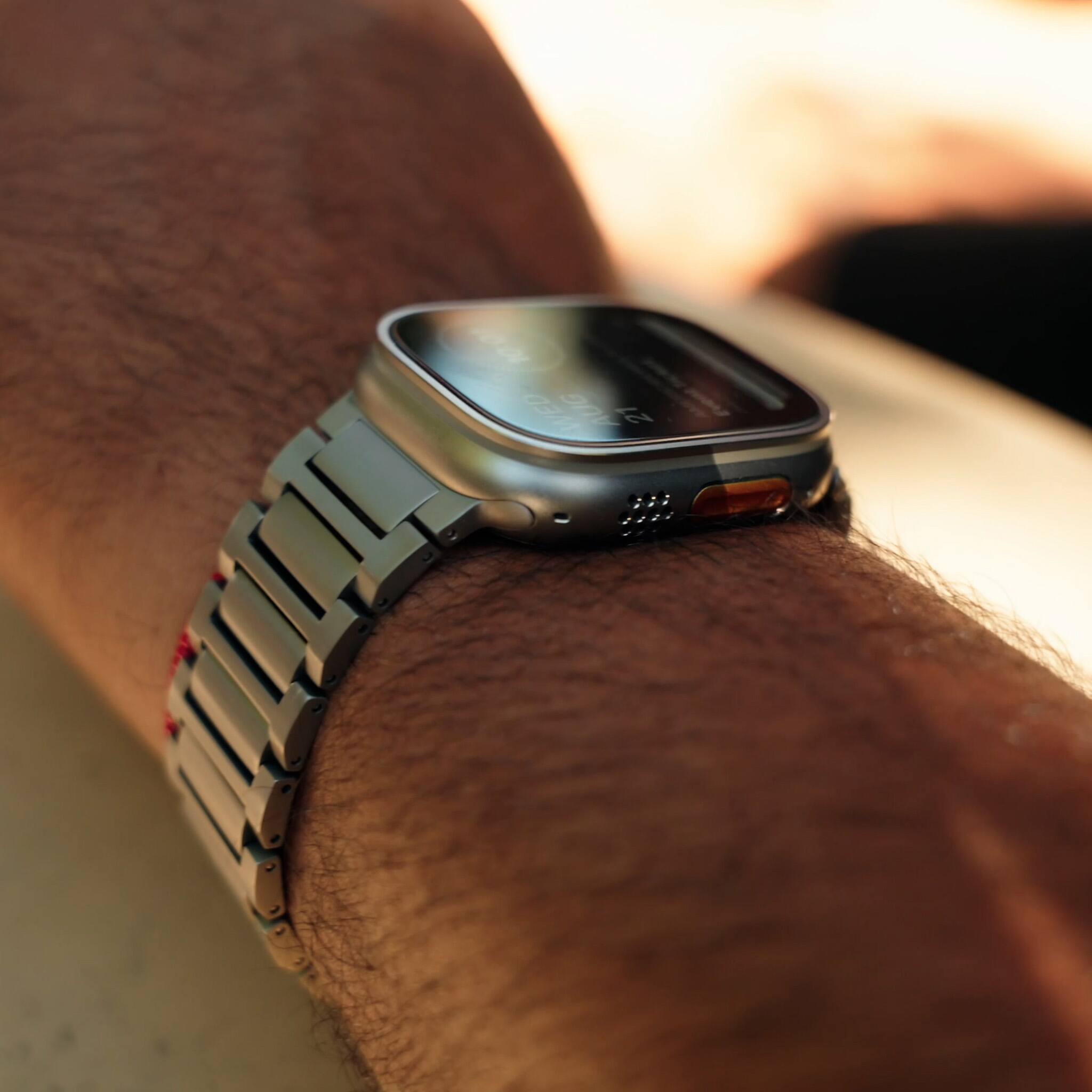 Alt View 4. Ultra Supply Co - Titan G4 Titanium Band for Apple Watch Ultra 3/2/1 - Natural Titanium.