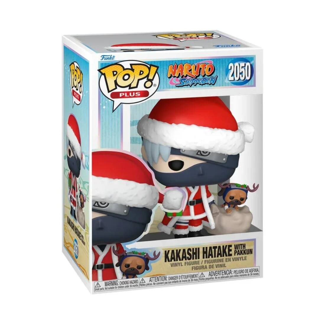 Funko POP! PLUS  
NARUTO SHIPPUDEN  
2050  

KAKASHI HATAKE WITH PAKKUN  
VINYL FIGURE / FIGURINE EN VINYLE / FIGURA DE VINIL  

WARNING: CHOKING HAZARD - Small parts. Not for children under 3 years.  
ADVERTENCIA: PEQUEÑAS PIEZAS. NO ADECUADO PARA MENORES DE 3 AÑOS.  
ATTENTION: PÉTITES PIÈCES. NE PAS ADRESSER AUX ENFANTS DE MOINS DE 3 ANS.