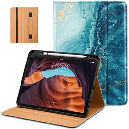 DTTO - Case for iPad 11th Gen 11" 2025 (A16) & 10th Gen 10.9" 2022, Leather Folio Cover with Pencil Holder & Auto Wake/Sleep - Sandy Wave