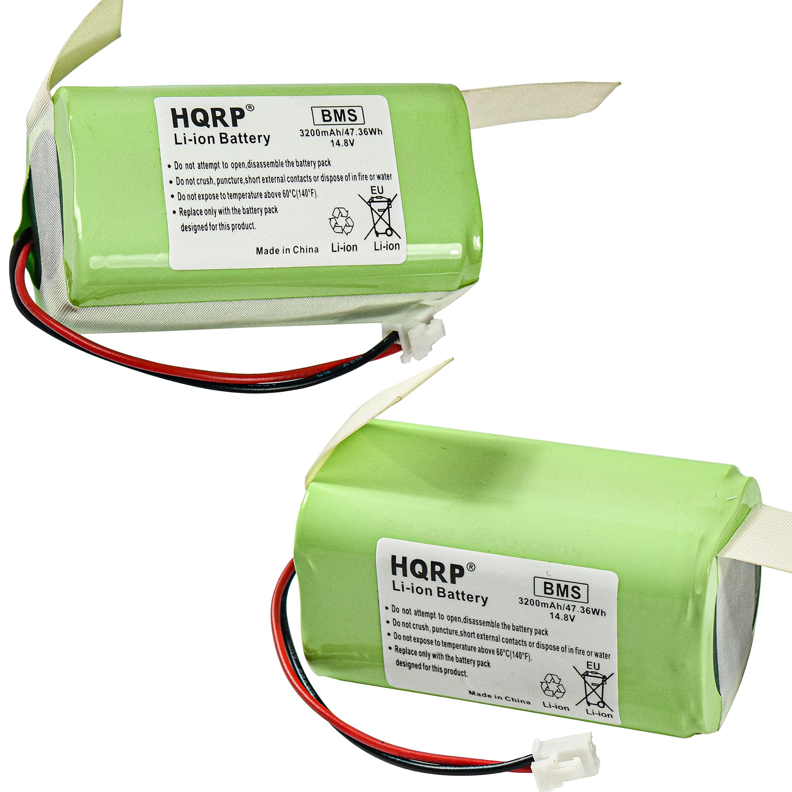 HQRP - 2-Pack 14.8 V 3200 mAh Li-Ion Replacement Batteries for Shark RVBAT850 Ion R75 R85 RV850 Robot Vacuum