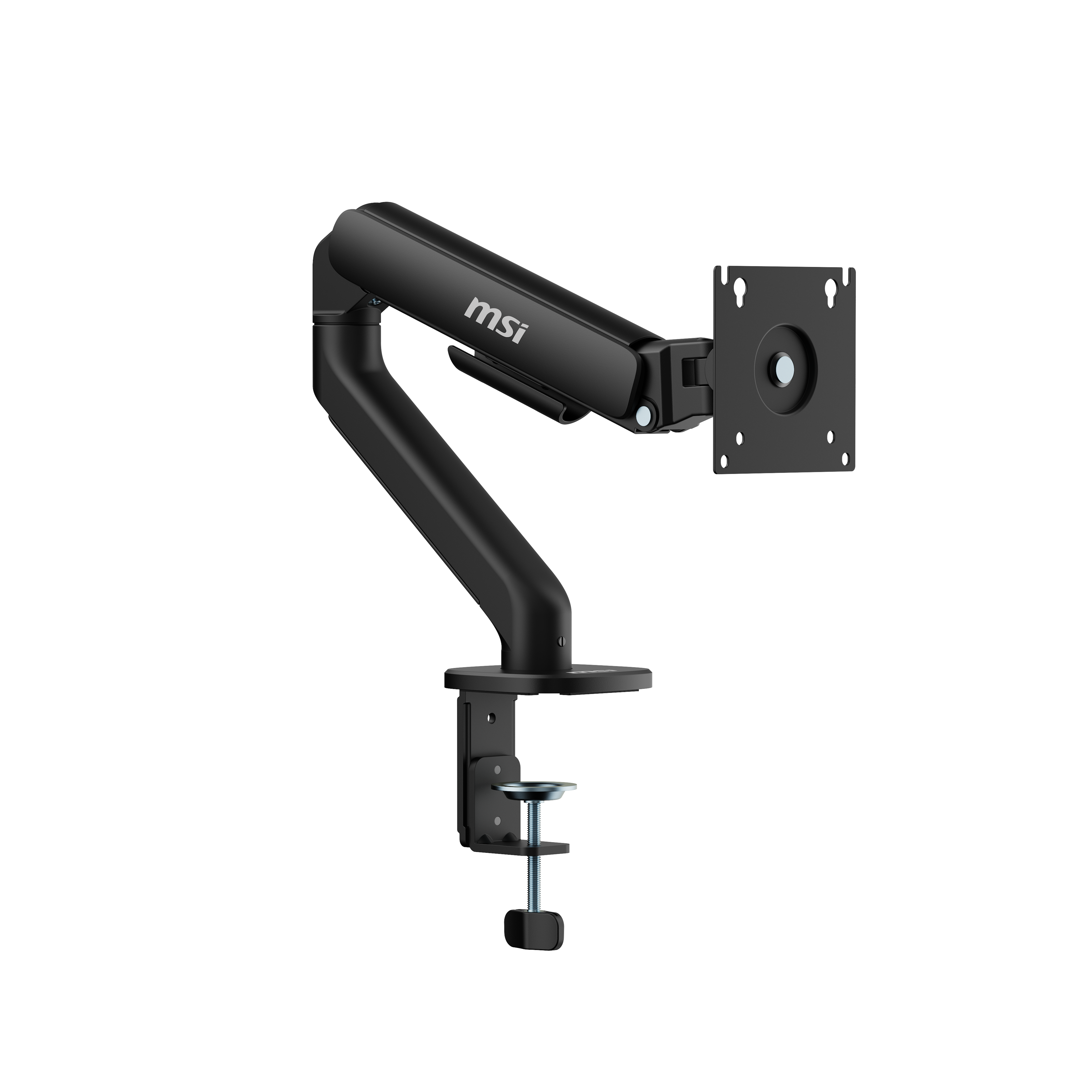 MSI - MAG MT101G Single Monitor Arm – Adjustable Desk Mount, VESA Compatible, 17–32in, 22 lbs Capacity, Clamp & Grommet - Matte Black
