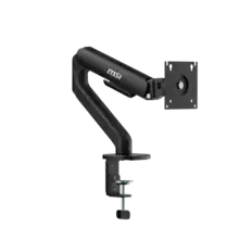 Front. MSI - MAG MT101G Single Monitor Arm – Adjustable Desk Mount, VESA Compatible, 17–32in, 22 lbs Capacity, Clamp & Grommet - Matte Black.