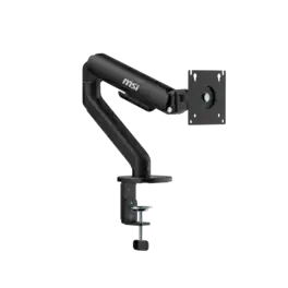 MSI - MAG MT101G Single Monitor Arm – Adjustable Desk Mount, VESA Compatible, 17–32in, 22 lbs Capacity, Clamp & Grommet - Matte Black