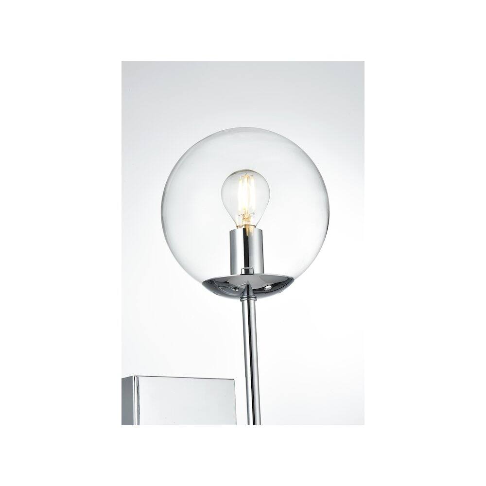 Alt View 2. Living District - Neri 6 Inch Wall Sconce Clear Shade in Chrome - Chrome And Clear.