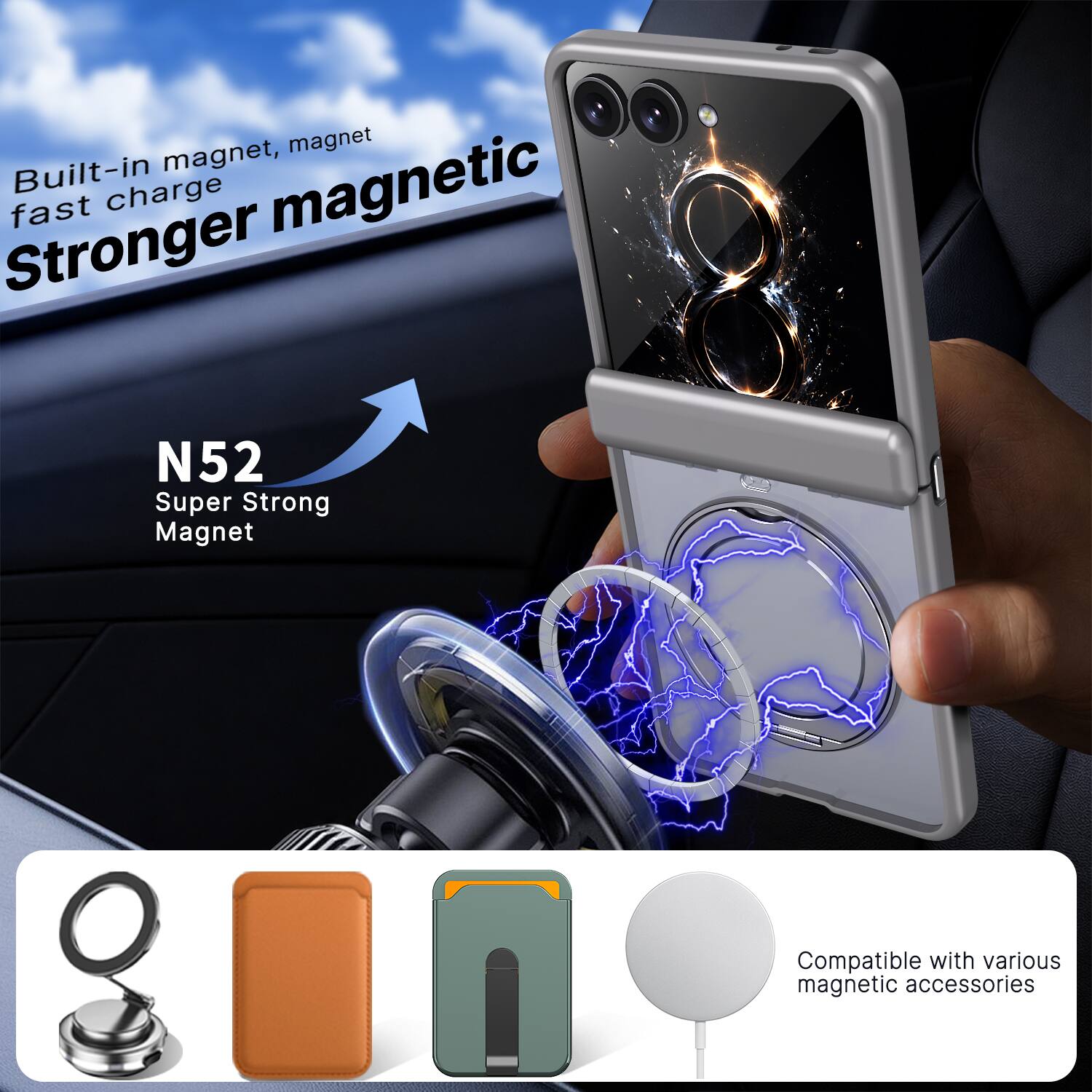 Built-in magnet, magnet fast charge magnetic Stronger

N52 Super Strong Magnet

Compatible with various magnetic accessories