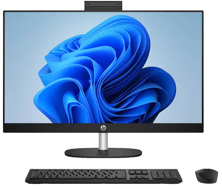 Alt View 2. HP - HP 27 All-in-One 27 FHD (AMD Ryzen 7 7730U, 32GB DDR4, 2TB PCIe SSD, AMD Radeon, Win 11 Pro) w/USB Hub - Jet Black.