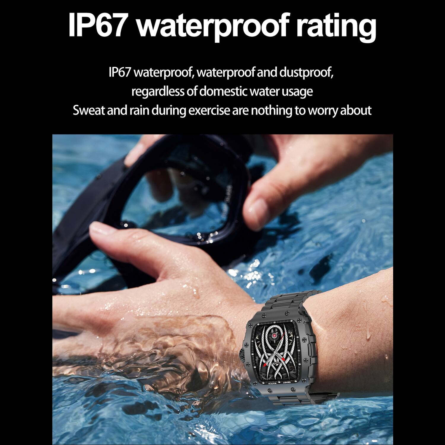 IP67 waterproof rating

IP67 waterproof, waterproof and dustproof, regardless of domestic water usage

Sweat and rain during exercise are nothing to worry about