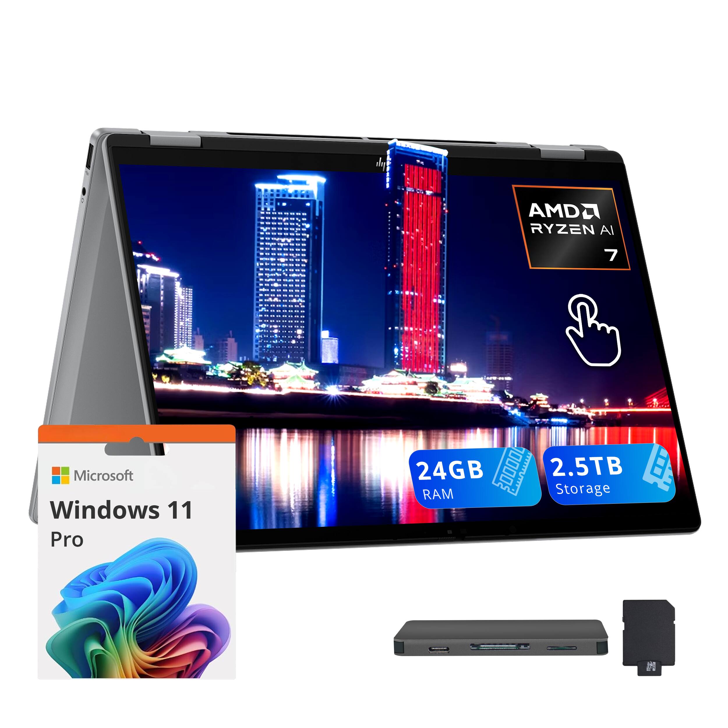 AMD Ryzen AI 7  
Microsoft Windows 11 Pro  
24GB RAM  
2.5TB Storage