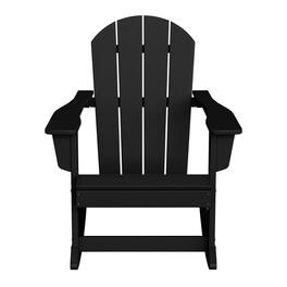 WestinTrends - Malibu Outdoor / Patio Poly Adirondack rocking chair - Black