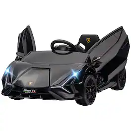 Aosom - 12V Ride on Car, Lamborghini SIAN Licensed Battery Powered Electric Car for Kids with Remote Control, Horn, Music
