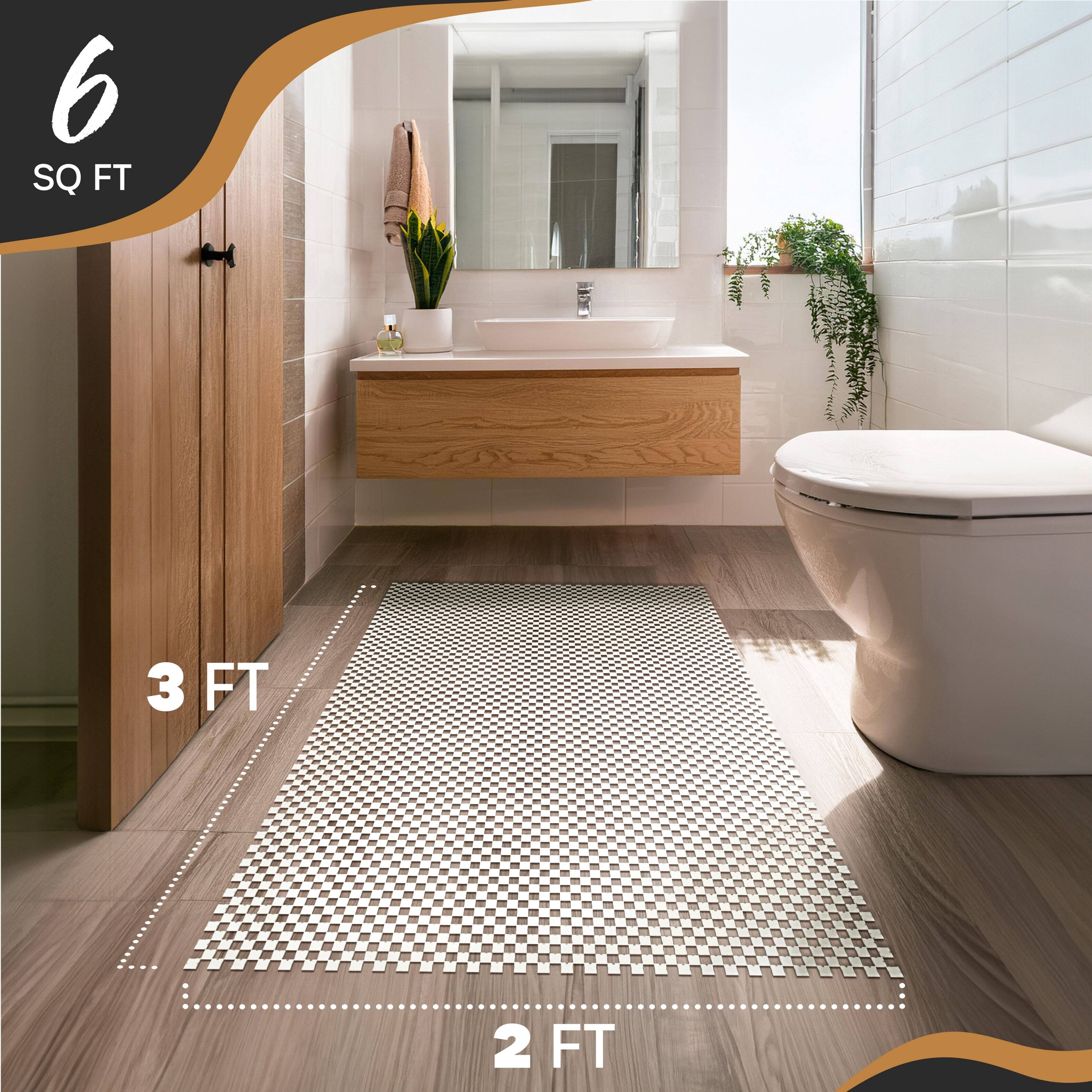 Back. Nevlers - 2 ft x 3 ft White Non Slip Rug Gripper Pad for Hard Surface Flooring - White.