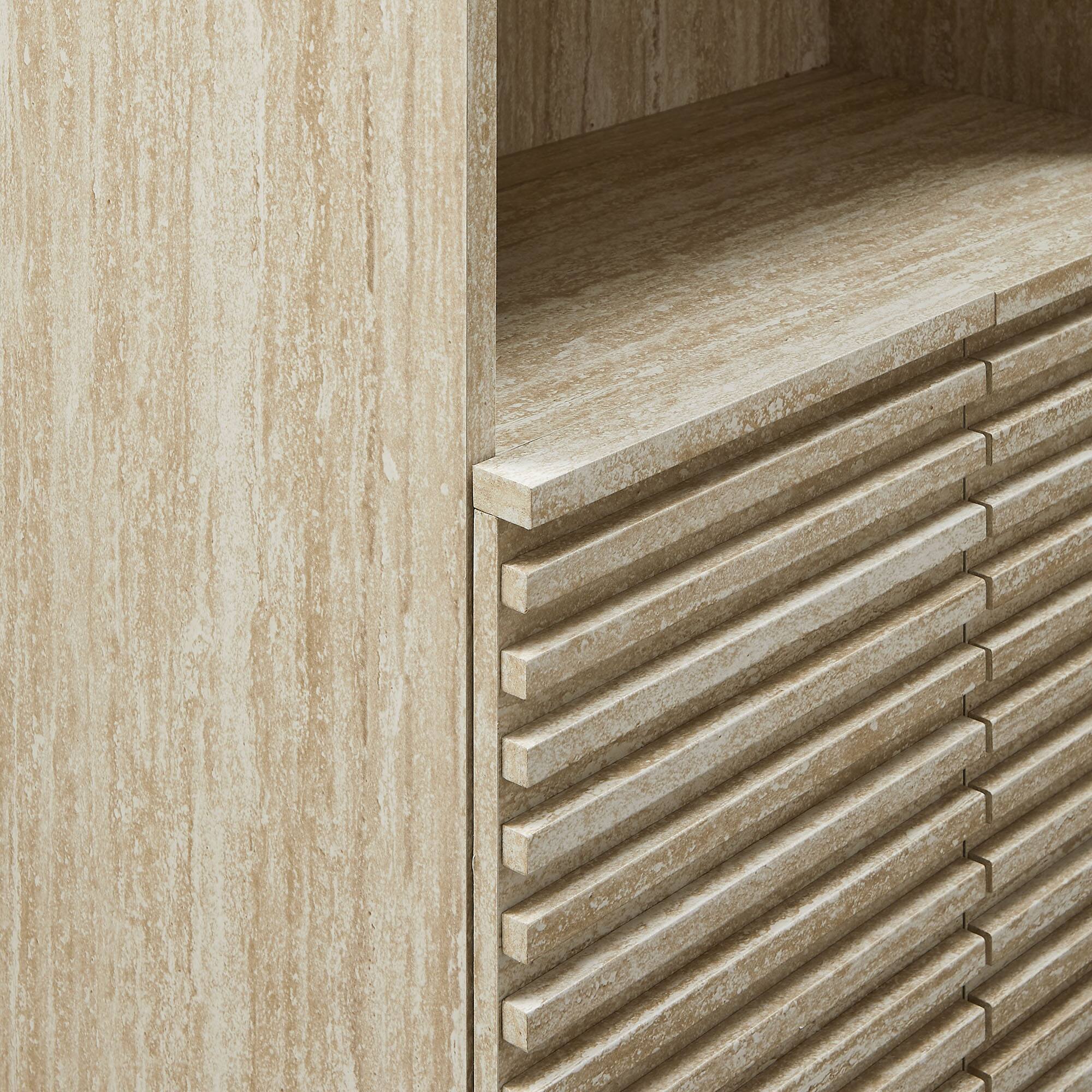 Alt View 6. Modway - Render Tall Faux Travertine Linen Storage Cabinet by Modway - Travertine.