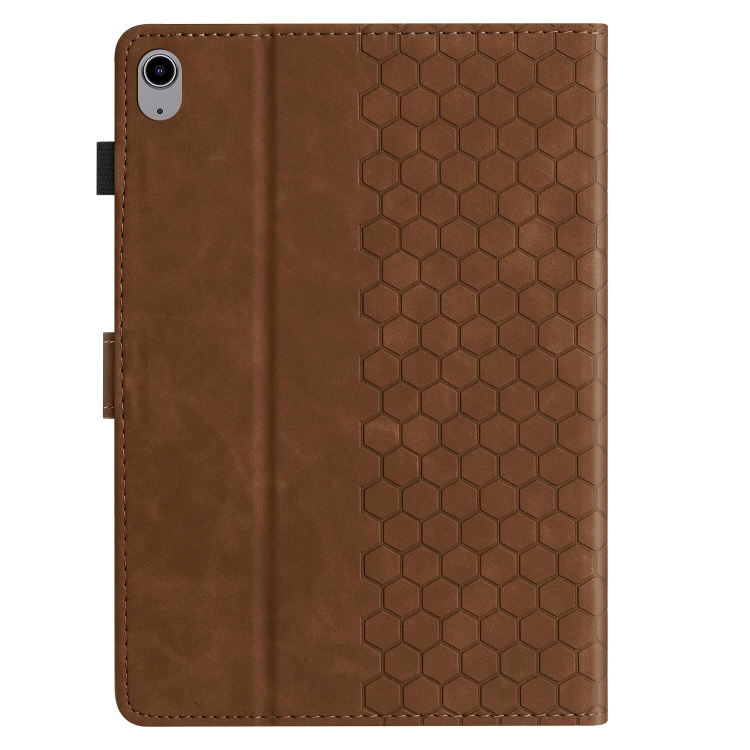 Alt View 2. Dteck - Embossed Folio Case for Apple iPad (A16) 11" 2025 / iPad 11th/10th Gen,Faux Leather Card Slots Stand Shockproof Cover - Brown.