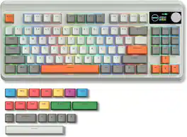 Womier - M87 Pro TKL Wireless Mechanical Keyboard with OLED Display&Knob, Gaming Keyboard with Hot-Swappable Custom Switch - Gray