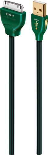 Angle. AudioQuest - Forest 2.5' USB A-to-Apple® iPod®/iPad® Cable - Black/Green.