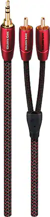 Front. AudioQuest - Golden Gate 4.9' 3.5mm-to-RCA Audio Cable - Red.