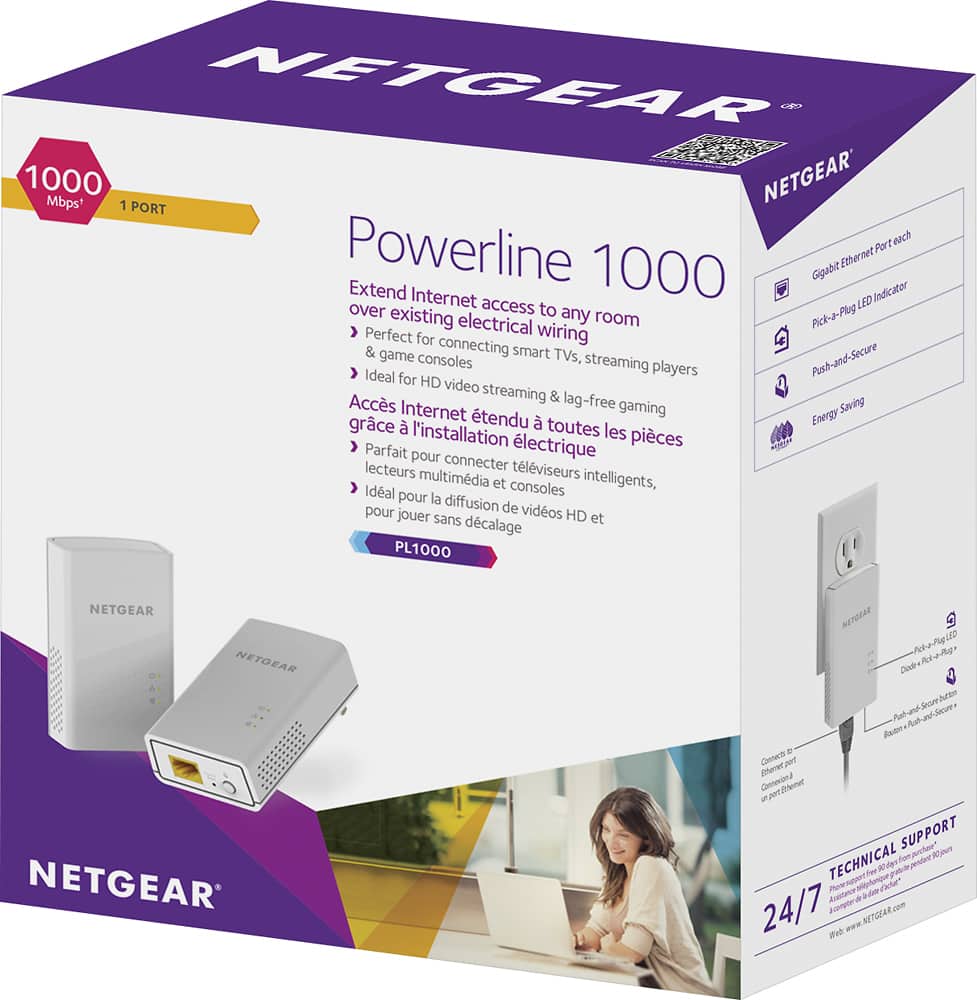 Alt View 15. NETGEAR - Powerline 1000 Network Extender - White.