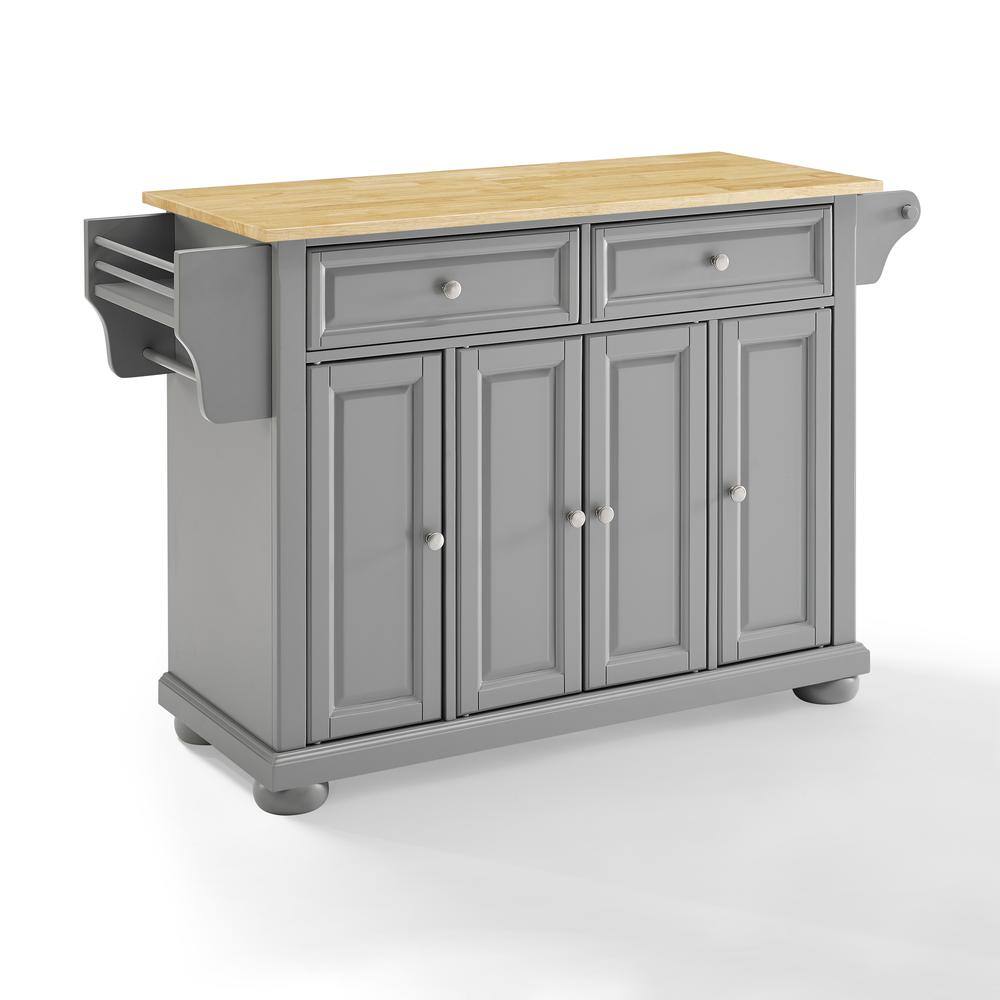 Alt View 3. Crosley Furniture - Alexandria Wood Top Kitchen Island/Cart - Gray.