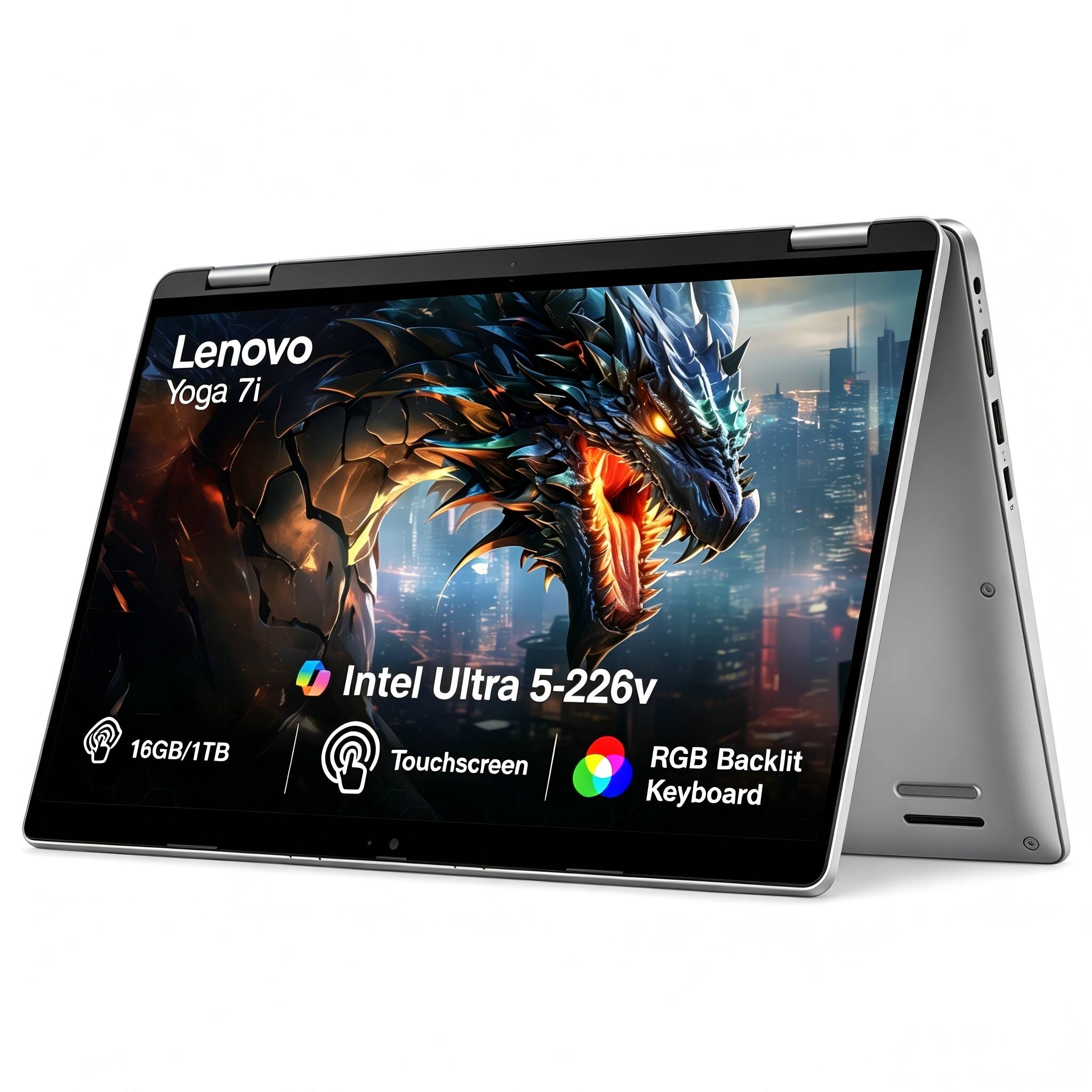Lenovo Yoga 7i 2 16GB/1TB Intel Ultra 5-226v Touchscreen RGB Backlit Keyboard