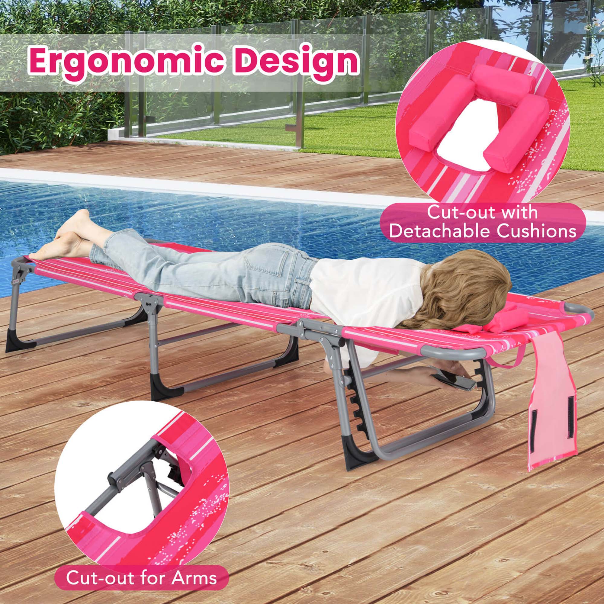 Ergonomic Design, Cut-out with Detachable Cushions, Cut-out for Arms