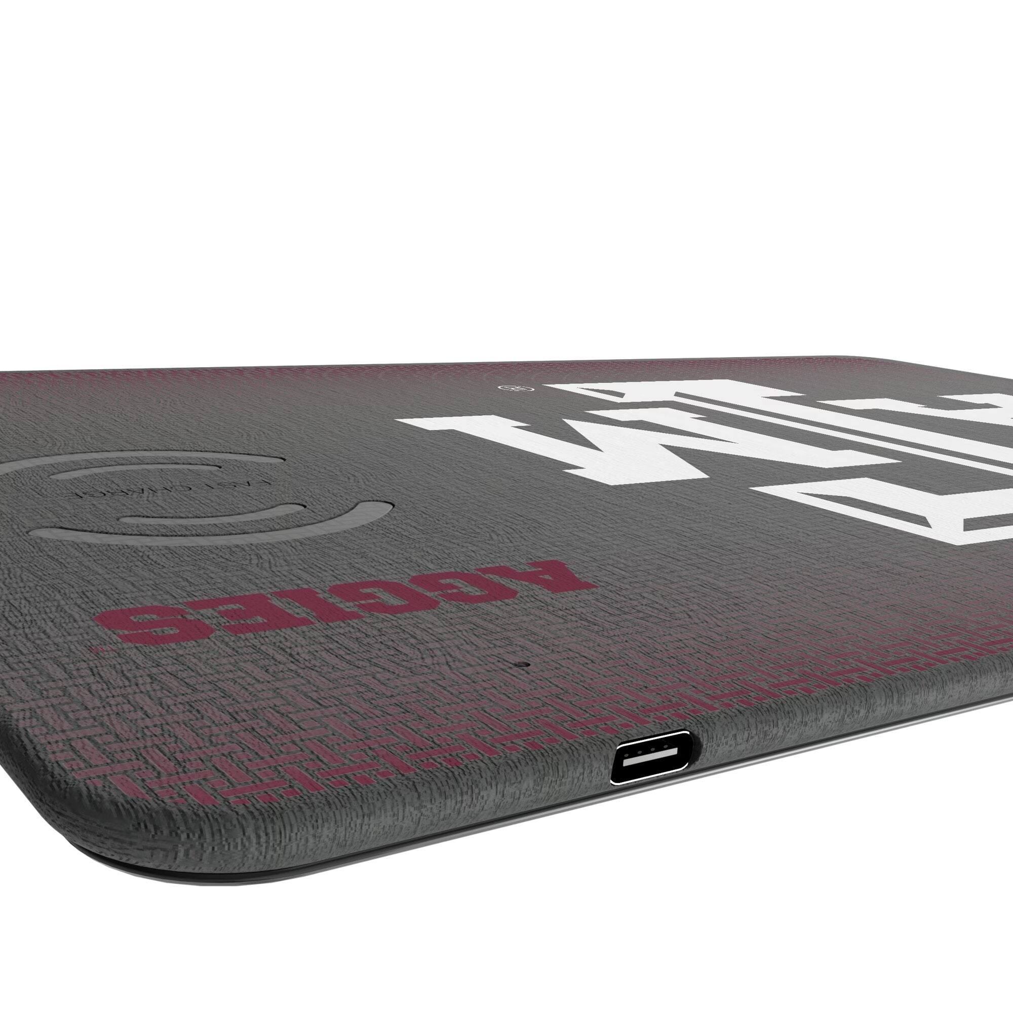 Alt View 2. Keyscaper - Texas A&M Aggies Linen Print Wireless Charger & Mouse Pad - Black.