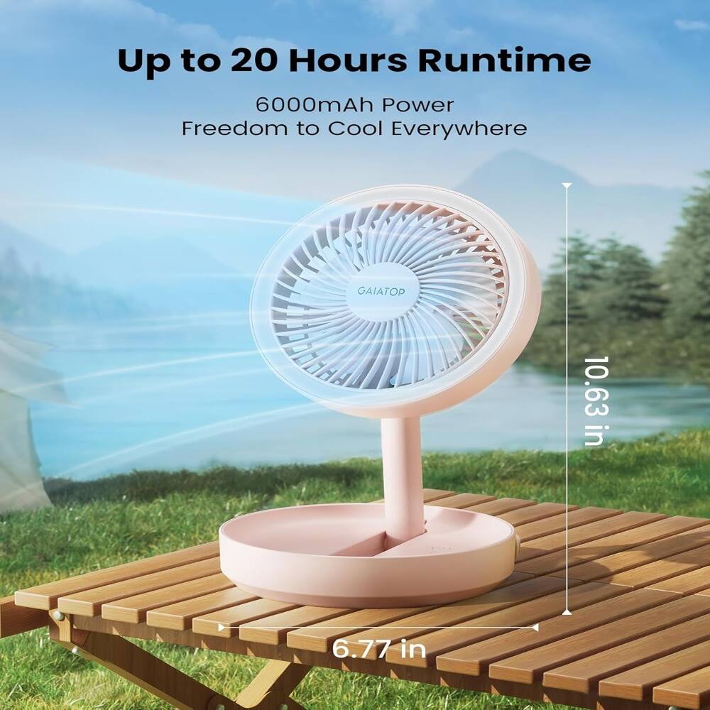 Up to 20 Hours Runtime  
6000mAh Power  
Freedom to Cool Everywhere  

GAIA TOP  
10.63 in  
6.77 in