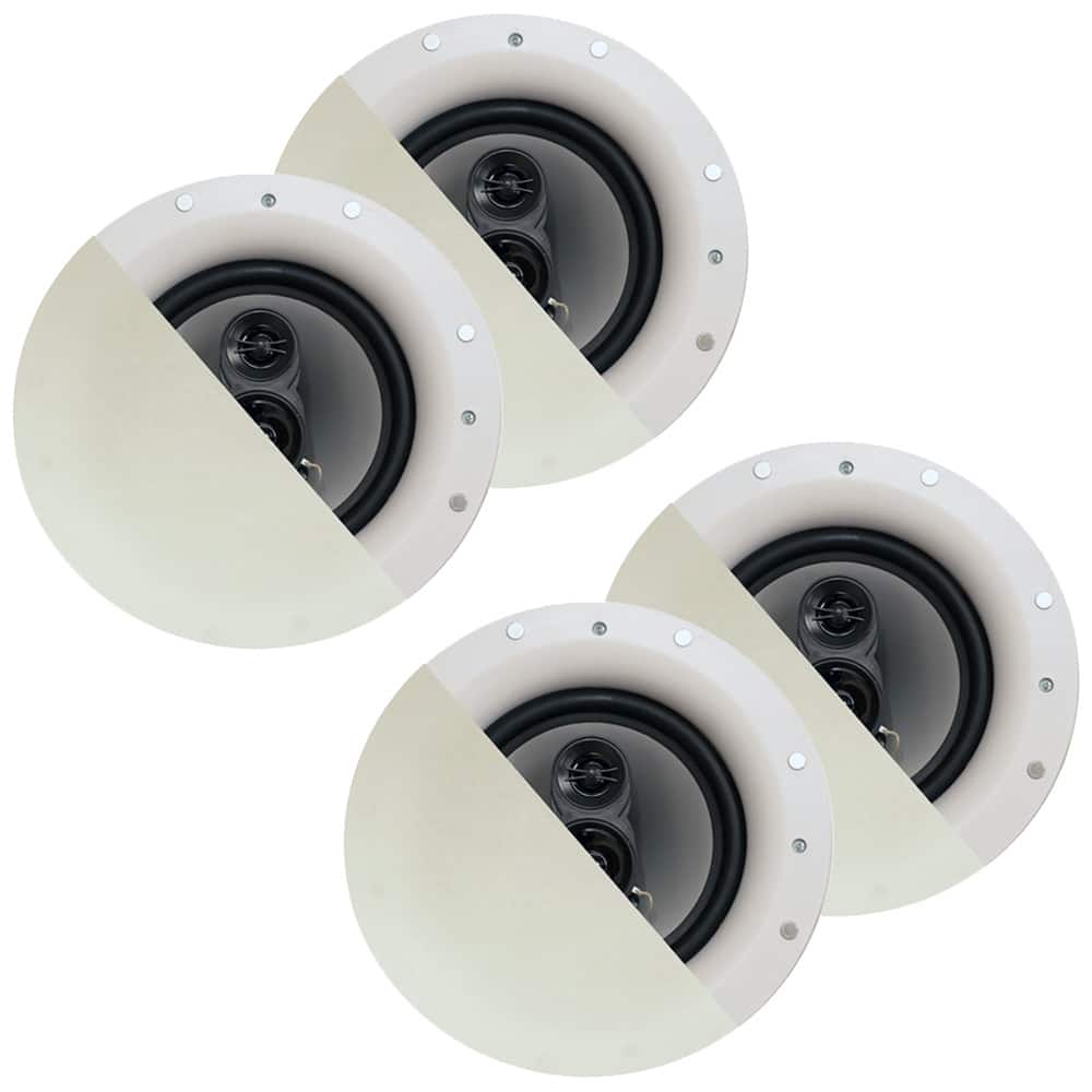Acoustic Audio by Goldwood - CSic84 Frameless in Ceiling 8" Speaker 2 Pair Pack 3 Way Home Theater Speakers - Paintable White