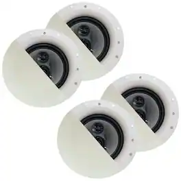 Acoustic Audio by Goldwood - CSic84 Frameless in Ceiling 8" Speaker 2 Pair Pack 3 Way Home Theater Speakers - Paintable White