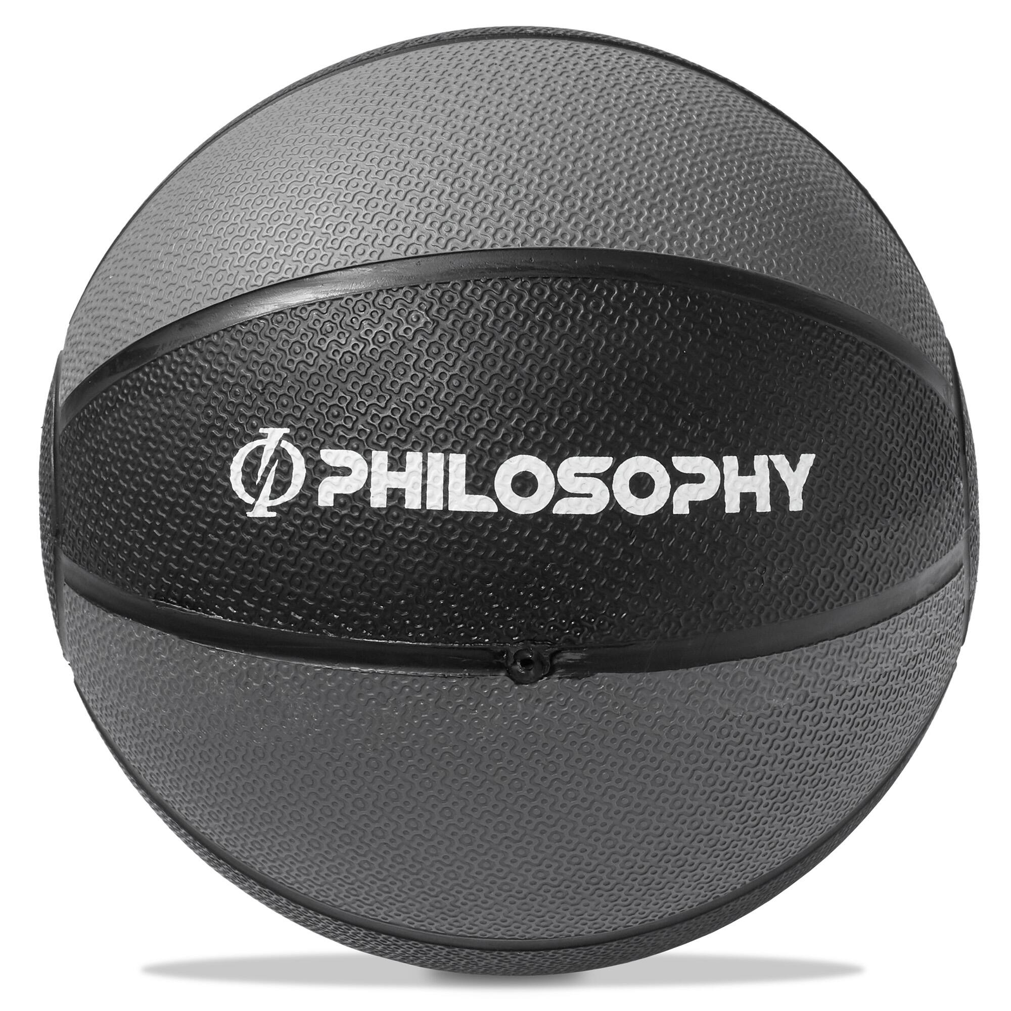 Alt View 2. Philosophy Gym - Medicine Ball - Weighted Fitness Ball - Non-Slip Grip - Black.