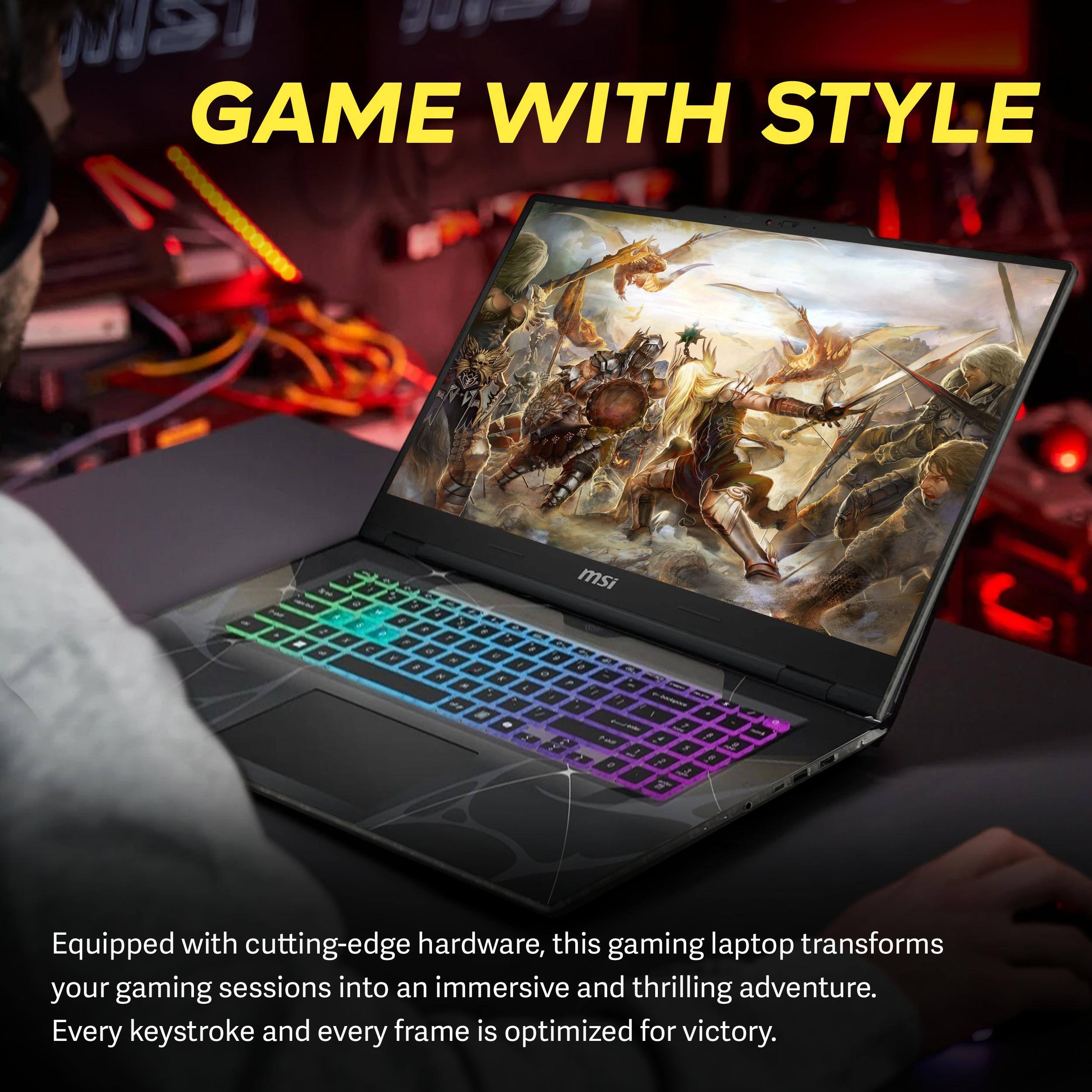 GAME WITH STYLE

Equipped with cutting-edge hardware, this gaming laptop transforms your gaming sessions into an immersive and thrilling adventure. Every keystroke and every frame is optimized for victory.