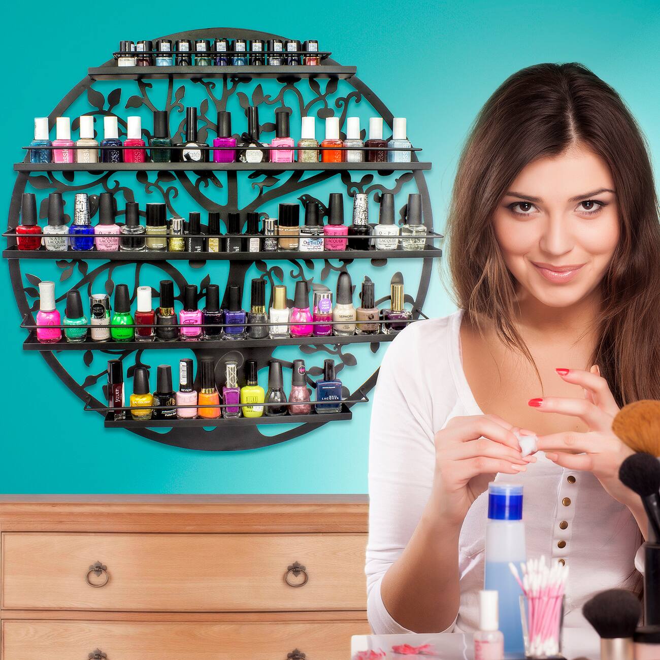 Alt View 3. Sorbus - Sorbus Wall Mounted Rack Holder Display for Home and More - Black.