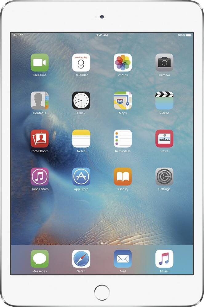 Front. Apple - Geek Squad Recertified Refurbished iPad mini 4 Wi-Fi 16GB - Silver.