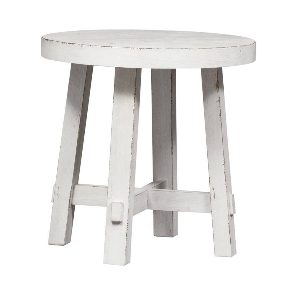 Front. Liberty Furniture Industries - Splay Leg Round End Table - White.