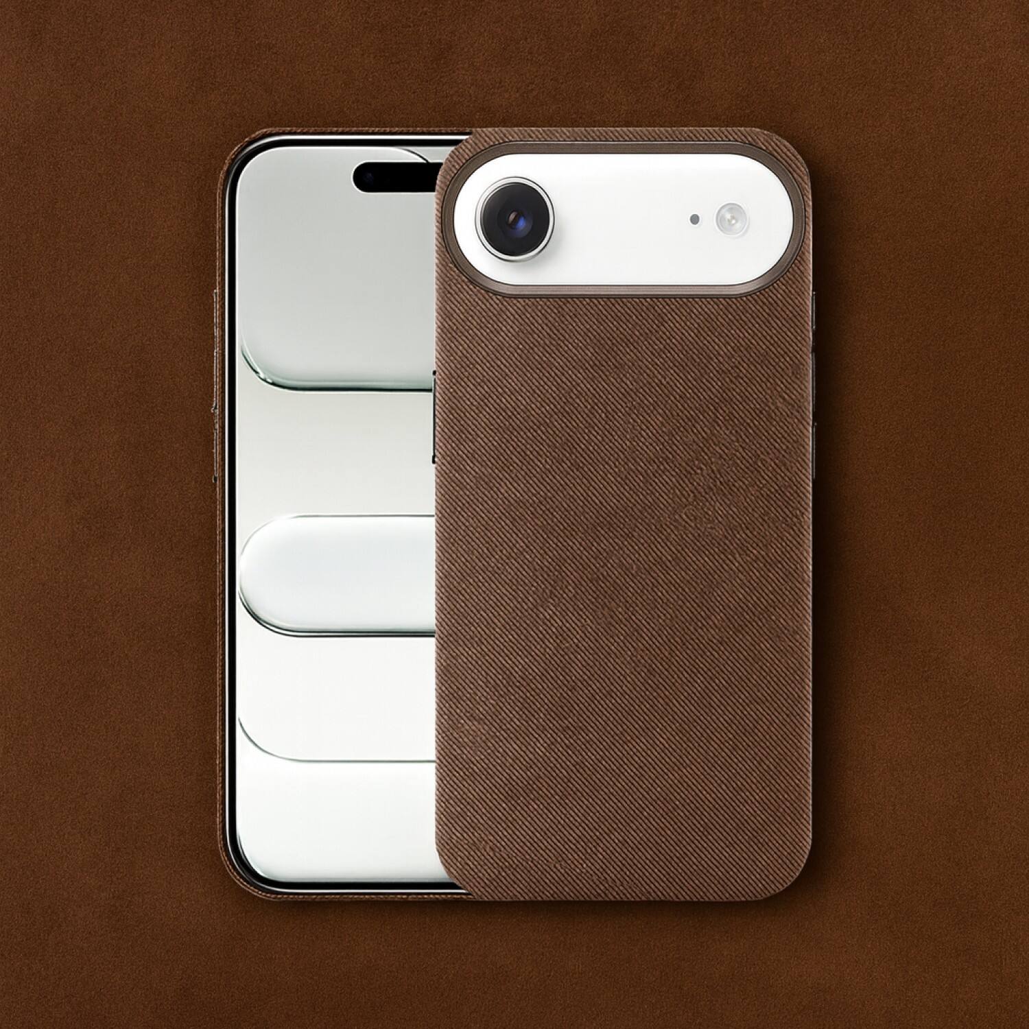 Angle. SaharaCase - Apple iPhone Air Suede Leather Case | Premium Suede Finish | Smooth Grip | Precise Cutouts - Desert Brown.
