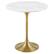 Angle. Modway - Lippa Round Artificial Marble Side Table - Gold White.