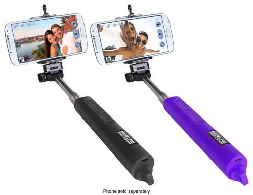 Front. Digital Treasures - Shoot 'N Share Bluetooth Selfie Sticks (2-Count) - Black/Purple.