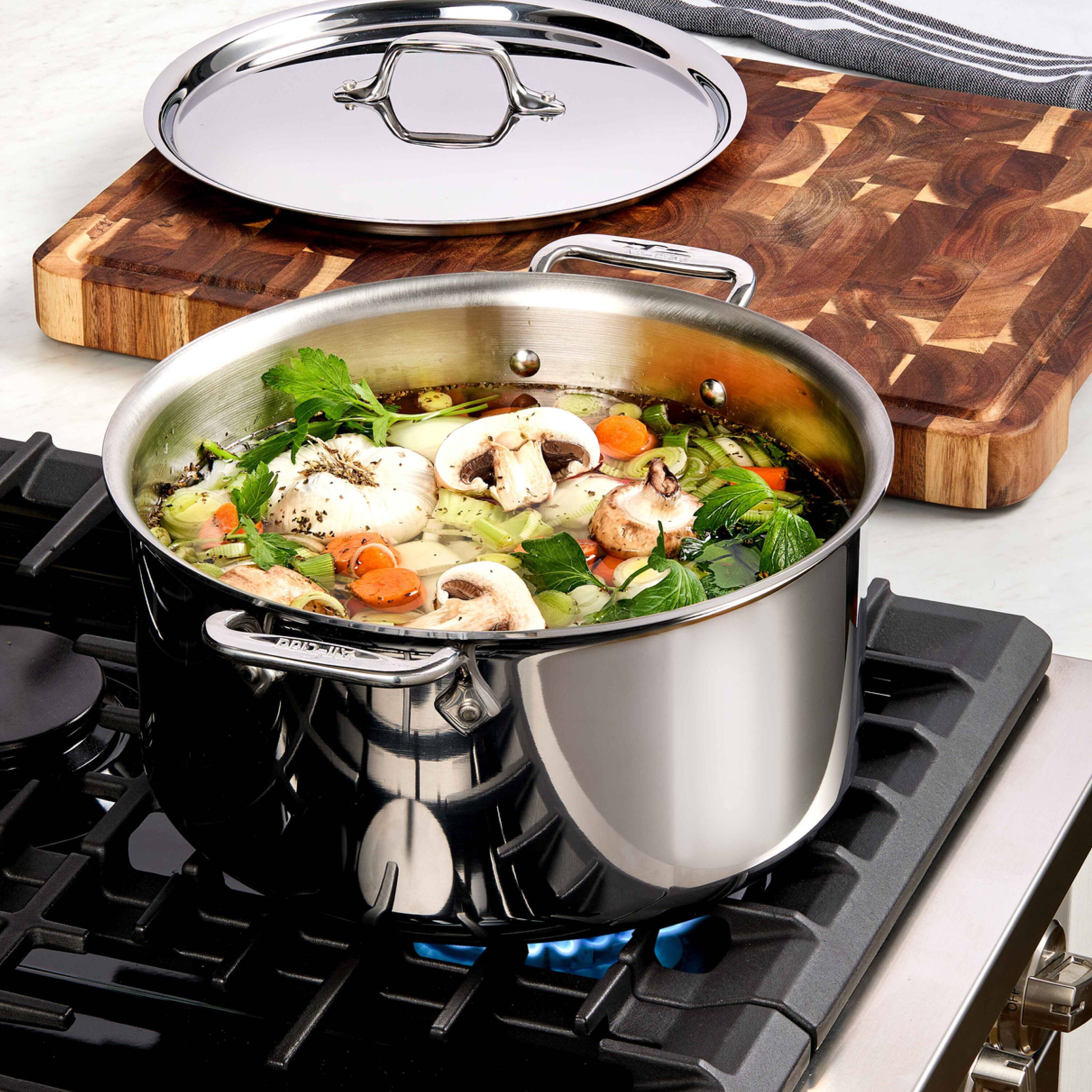 Alt View 6. All Clad - All-Clad 10pc Stainless Steel Cookware, 3-Ply Bonded, Silver - Silver.