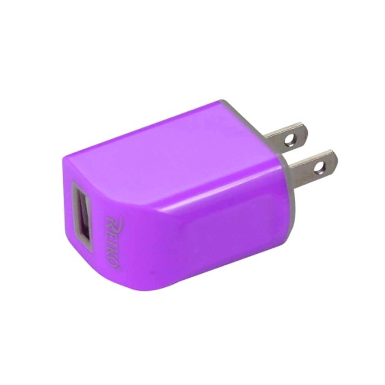 Reiko - Micro Usb 1 Amp Portable Micro Travel Adapter Charger With Cable In - Purple